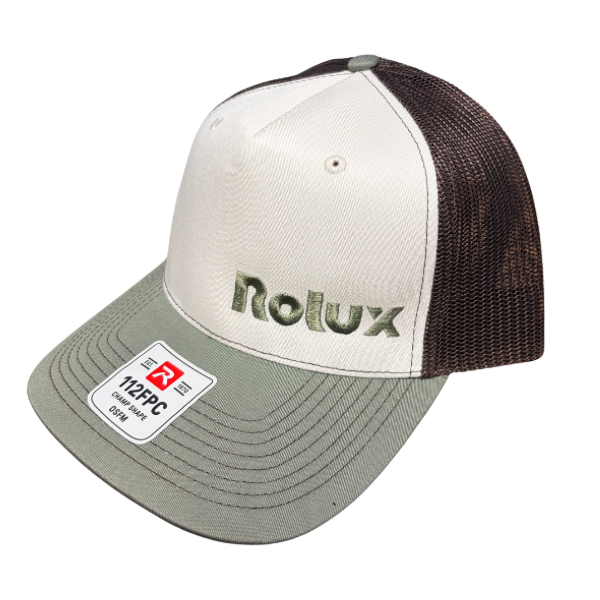 Olive, White & Brown Rolux Hat