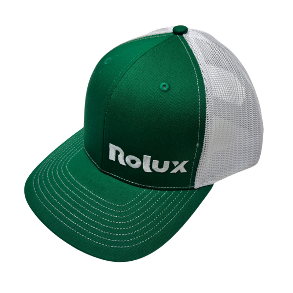 Richardson 112 Kelly/Wht Embroidered Rolux Logo Left Panel