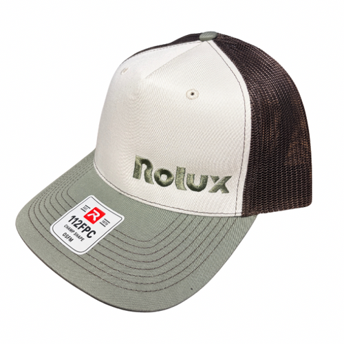 Olive, White & Brown Rolux Hat